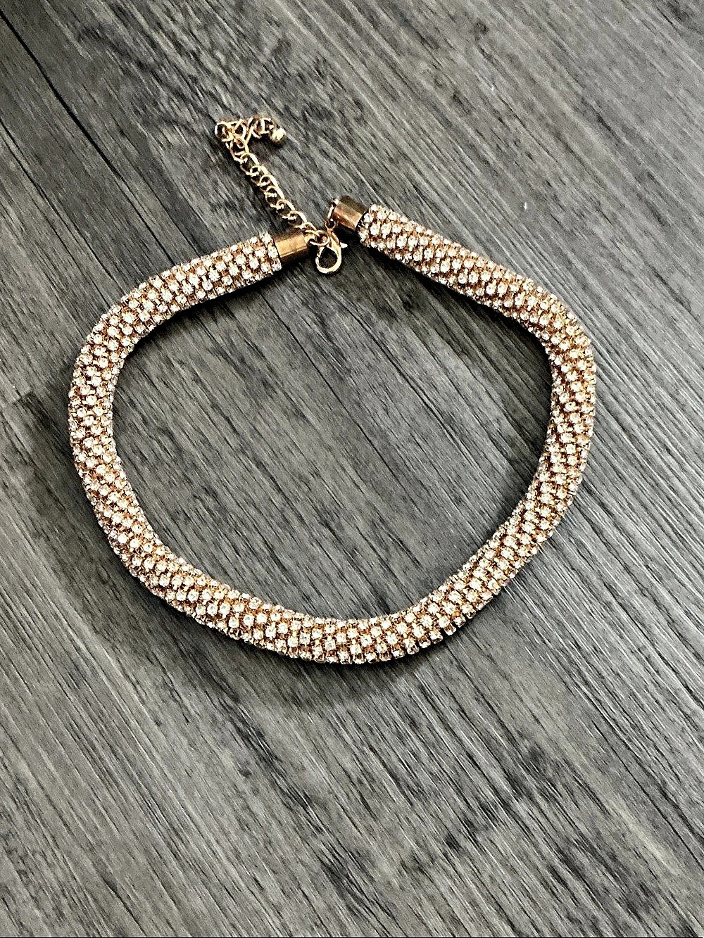 Gold-Tone Textured Statement Necklace